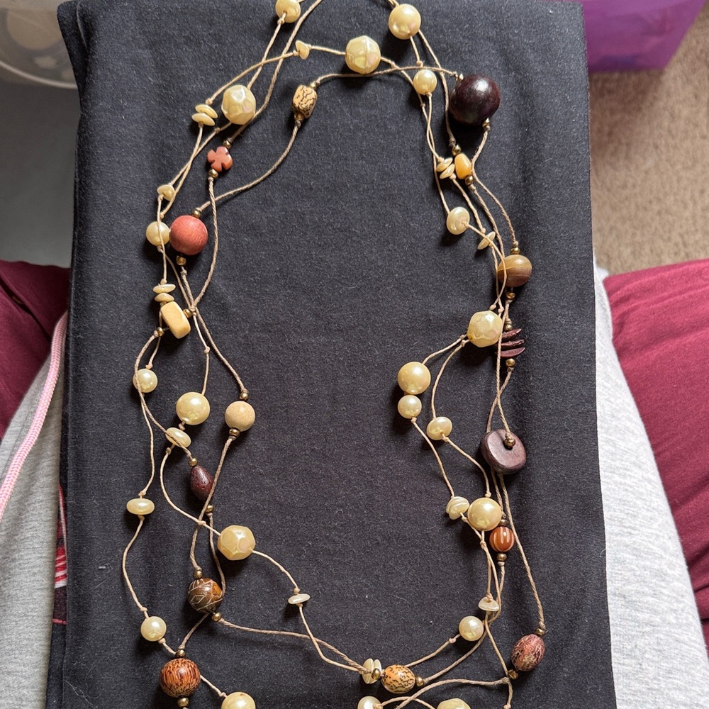 Bohemian Multi-Tone Beaded 30inch Double Necklace